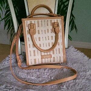 Spartina 449 Beige and Tan Crossbody Satchel